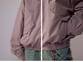 [Monterest] Washed Cotton Work Jacket with Leather Collar