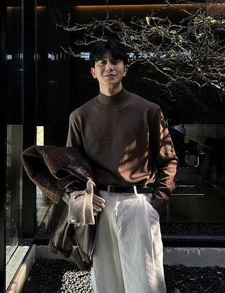 [Feature] Leaf mock turtleneck knit (span fabric)