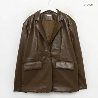 Box-fit leather jacket