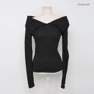 Off-shoulder hand warmer top