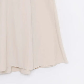 Pintuck flared long skirt