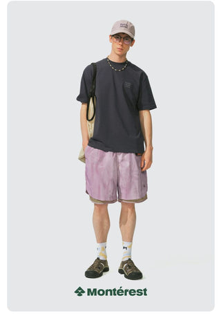 [Monterest] Tie-Dye Double Layer Running Shorts