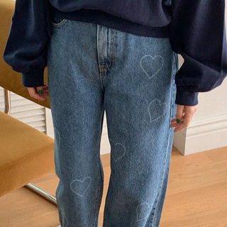 Heart Denim Pants