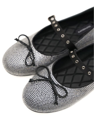 [Moromoro2] Rhinestone Bow Ballet Flats