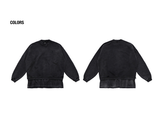 [MASONPRINCE] Faux Two-piece Distressed Sweatshirt