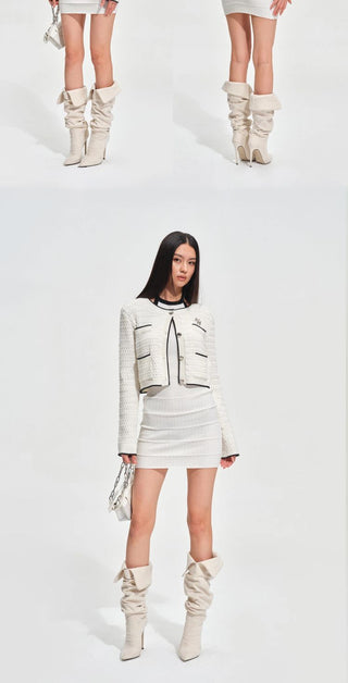 [NOTAWEAR] Cable Knit Cropped Cardigan