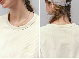 [Monterest] Waffle Knit Drop Shoulder Long Sleeve Tee