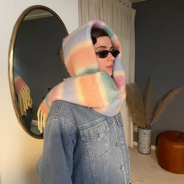 Border Tassel Scarf - P000KVYR