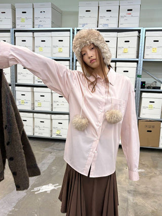 [NeverSeez] Lustrous Cotton Blend Shirt