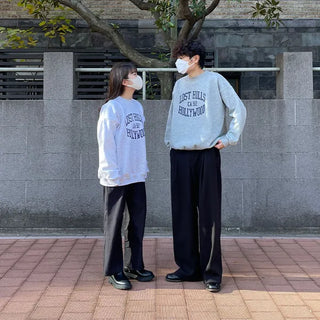 Brushed fleece lettering sweatshirt