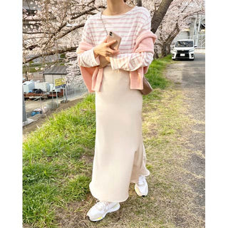 haru stripe boat neck T