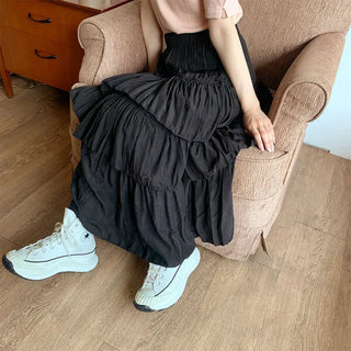 Can-can frill long skirt