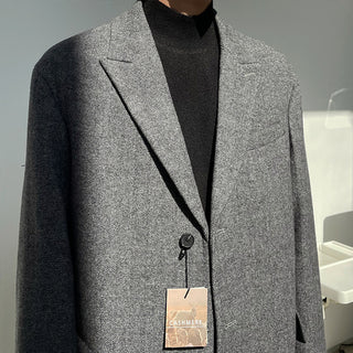 Herringbone Cashmere Single Coat (high Q)