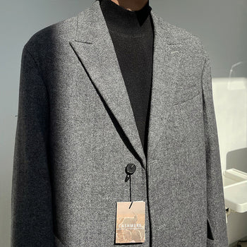 Herringbone Cashmere Single Coat (high Q)