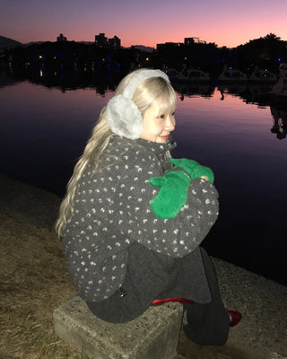 Dot fleece zip-up