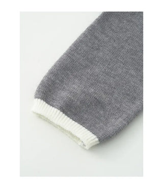 Line bicolor knit two-piece set with scarf SET
