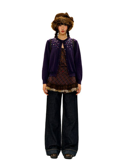 [Moromoro2]Sequin Embellished Cardigan