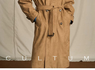 [CULTUM] Faux Suede Trench Coat