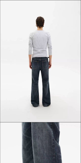 [MASONPRINCE] Washed Slub Denim Micro-Flare Jeans