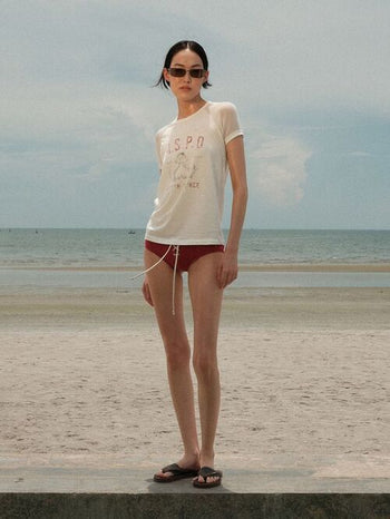 [MASONPRINCE] Washed Linen Cotton Mesh T-shirt