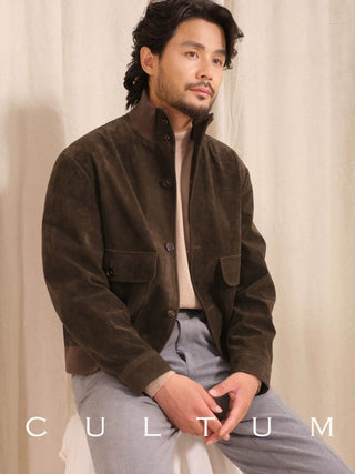 [CULTUM] Italian A1 Flight Suede Bomber Jacket