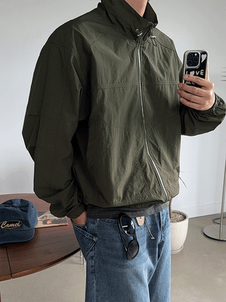 Lentil High-Neck Stopper Wind Jacket