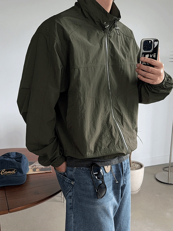 Lentil High-Neck Stopper Wind Jacket