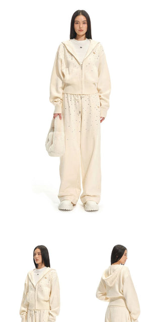 [NOTAWEAR] Rhinestone Gradient Wide Leg  Sweatpants