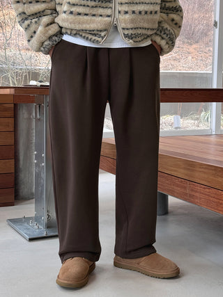 Allo One-Pleat Drawstring Fleece-Lined Training Pants