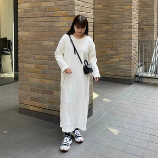 Simple ribbed long dress