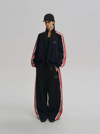 [MASONPRINCE] Raw Edge Stripe Track Set