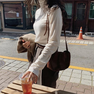 Fleece-lined turtleneck top (11 colors)