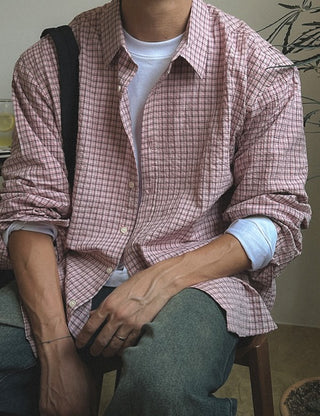 Martine Check Shirt (4 colors, M~XL)