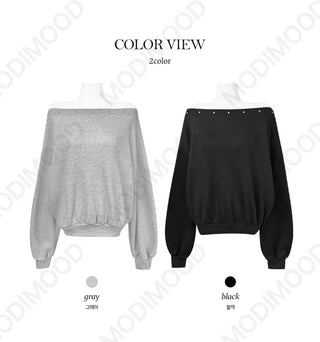 Sina One-Off Studded Sweatshirt- 2 Colors
