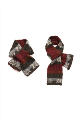[MASONPRINCE] Fair Isle Cable Knit Winter Accessory Set