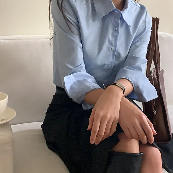 Pleated cropped shirt