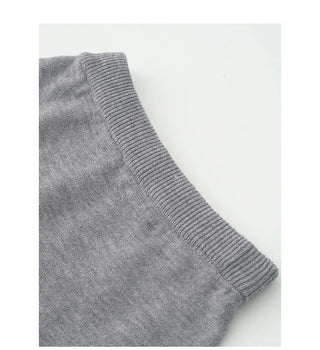 Line bicolor knit two-piece set with scarf SET