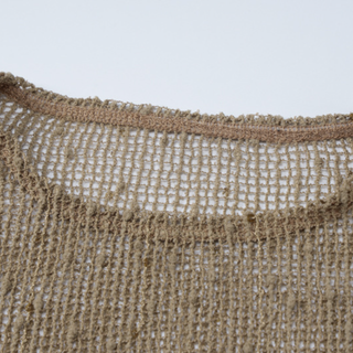 Long sleeve crewneck hollow out see through cut out top