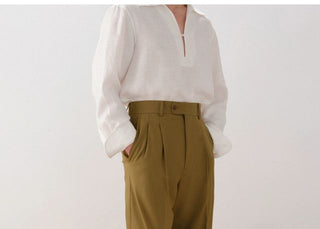 [CULTUM] Washable Relaxed Bamboo Trousers