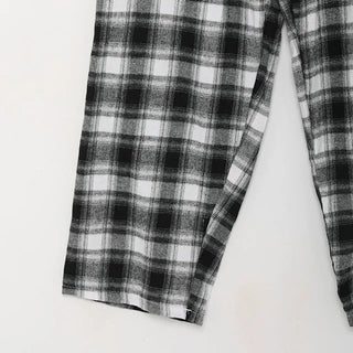 Checked wide easy pants