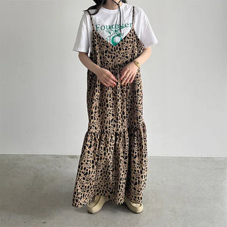 Leopard print long dress