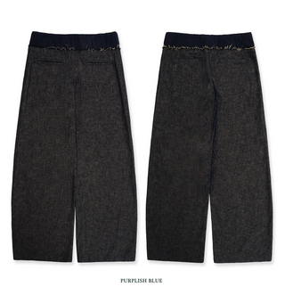 [Moromoro2] Plaid Mesh Cotton Linen Pants