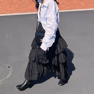 Can-can frill long skirt