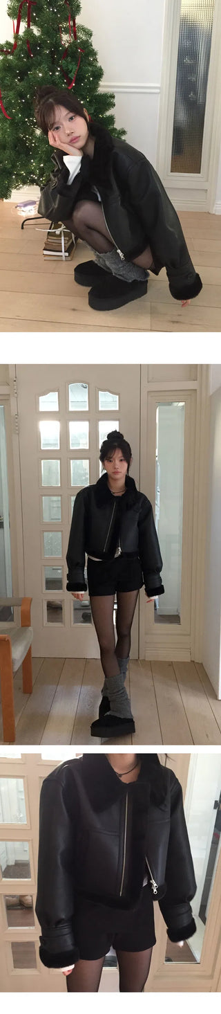 MOMU MADE Crop Mink Fur Shearling - 2 colors