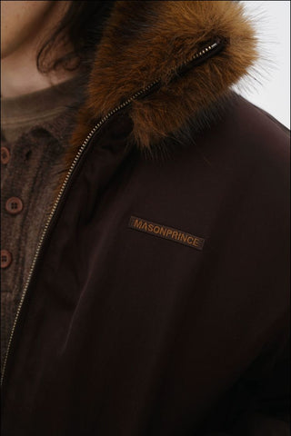 [MASONPRINCE] Fur Collar Oversized Bomber Jacket