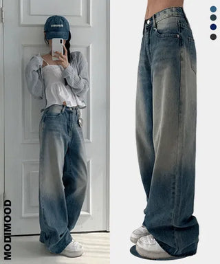 4-Season Sole Wide Denim Pants - 4 Colors