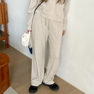 Wide-waist elastic pants