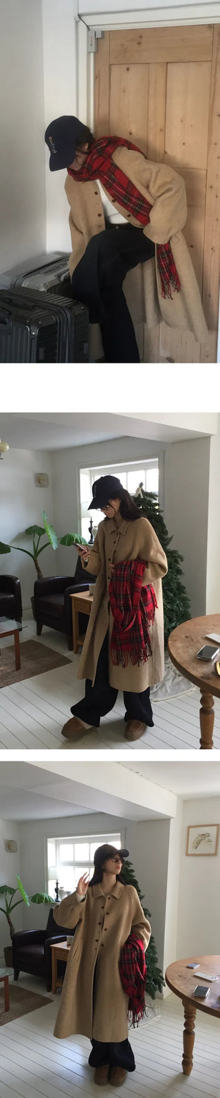 Inquiry rush handmade pintuck 100% wool coat - 2 colors