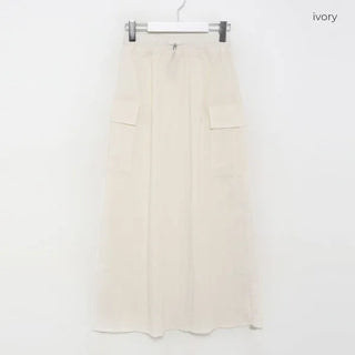 Side-shirred nylon skirt
