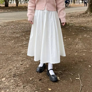 Pintuck flared skirt